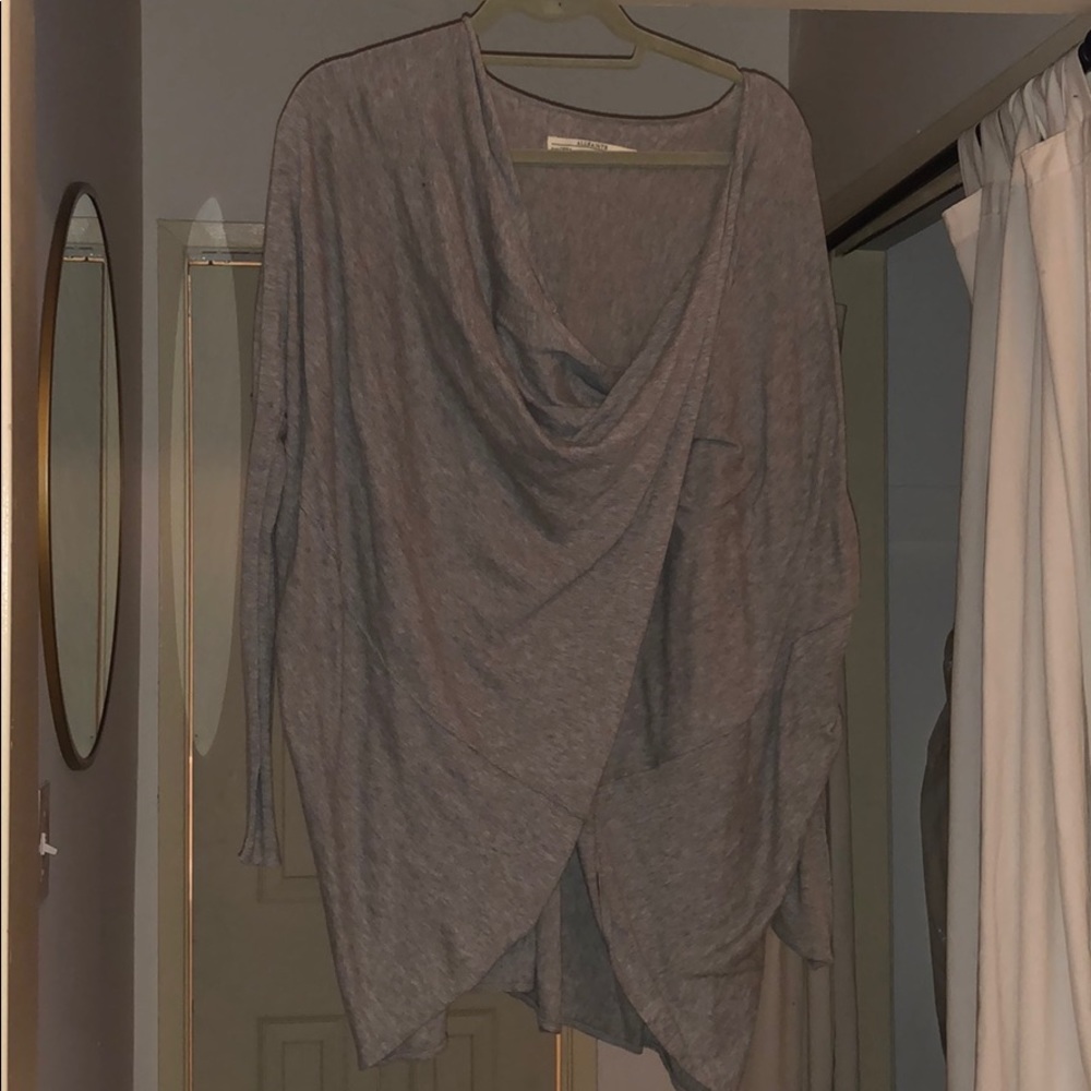 All saints grey cotton shrug sweater
